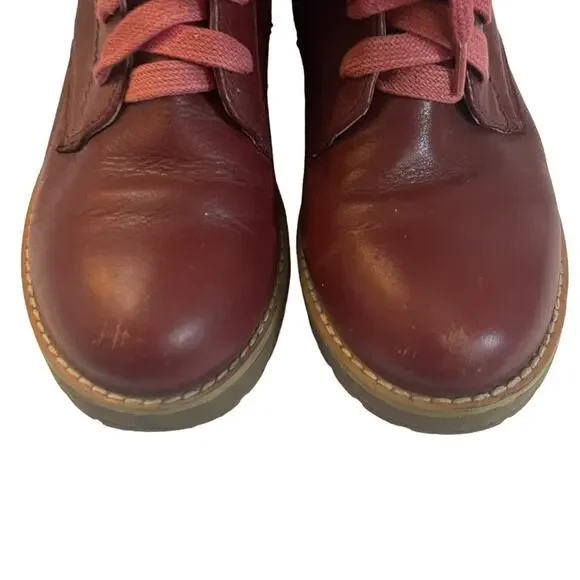 Sundance Red Studded Lace Up Boots